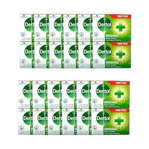 Dettol Antibacterial Original Soap Bar 100g Pack of total 24 Bars-Germ Defence